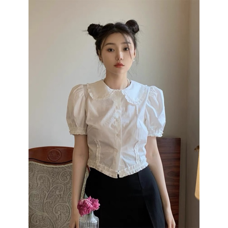 Áo Sơ Mi Trắng Tay Ngắn Korea