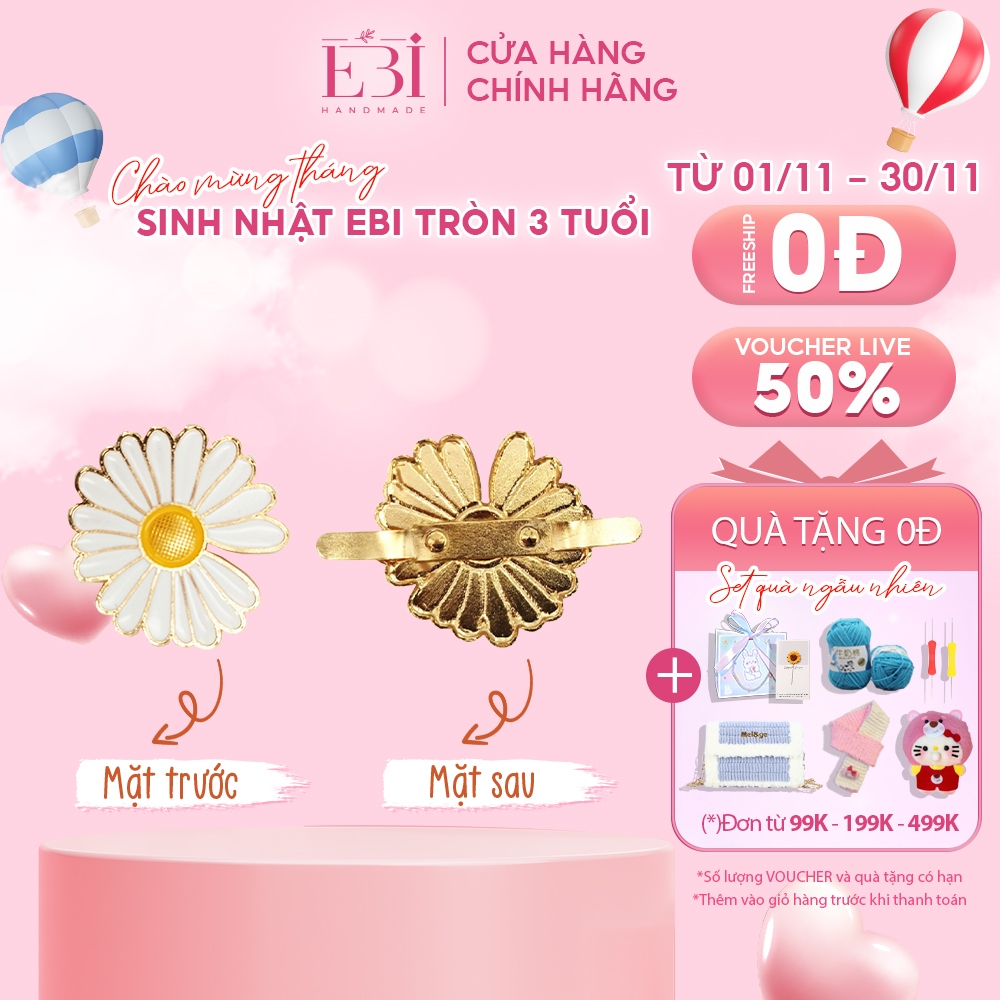 Mác hoa cúc EBI HANDMADE phụ kiện gắn trang trí túi handmade/túi xách/balo xinh xắn - ES61