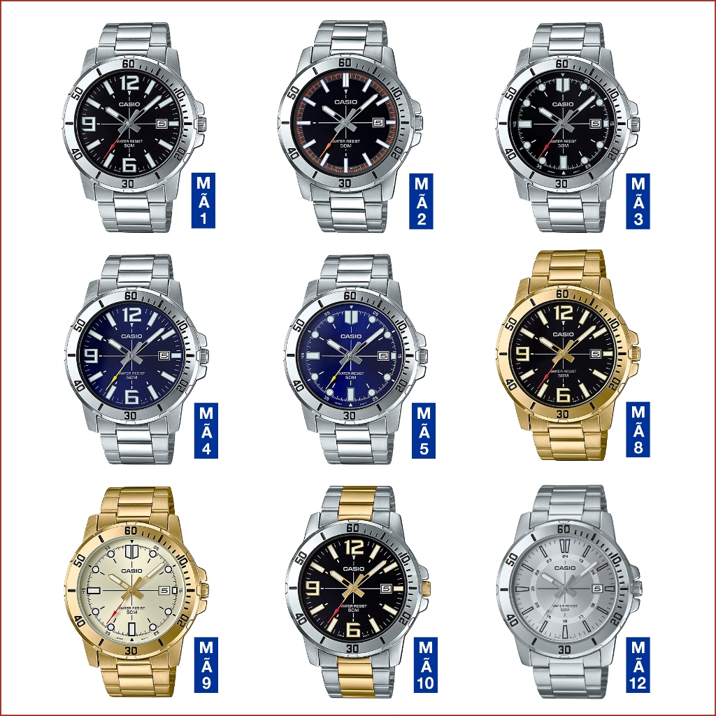 Đồng hồ nam dây kim loại Casio chính hãng MTP-VD01 Series