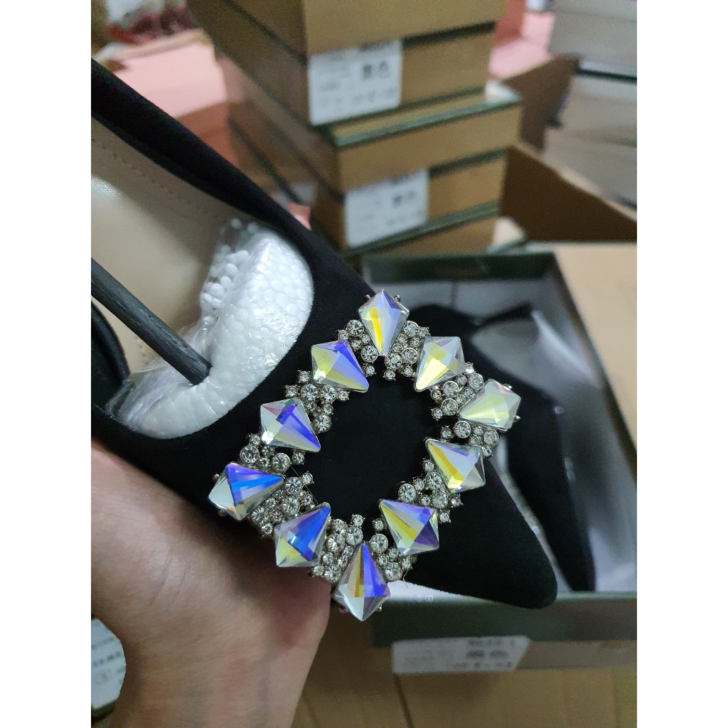 Giày cao gót  7cm đá vuông bảy màu, hàng full box fom 1.5 có kèm ảnh thật