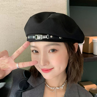 Mũ Nồi Thu Đông Nữ, Nón Beret Họa Sĩ Dây Đai Móc Khóa Gài Thời Trang Hàn Quốc