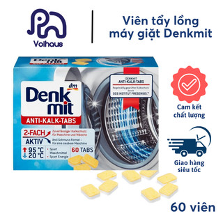 Viên tẩy lồng giặt denkmit 60 viên tẩy sạch cặn bám an toàn hiệu quả