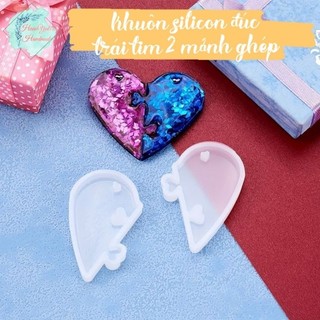 Khuôn Trái tim 2 mảnh ( Resin Handmade)