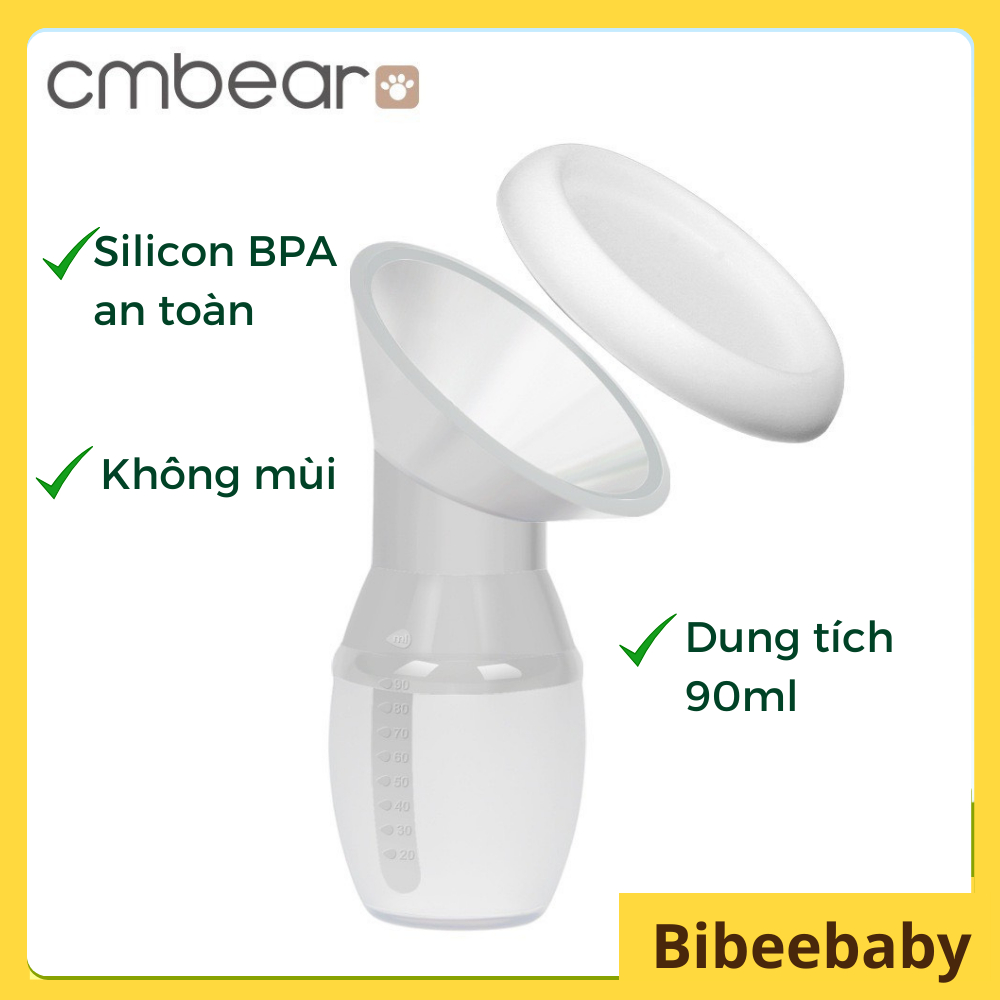 Cốc hứng sữa Cmbear/ Phễu hứng sữa Cmbear cao cấp dung tích 90ml giúp mẹ hứng sữa an toàn tiện lợi