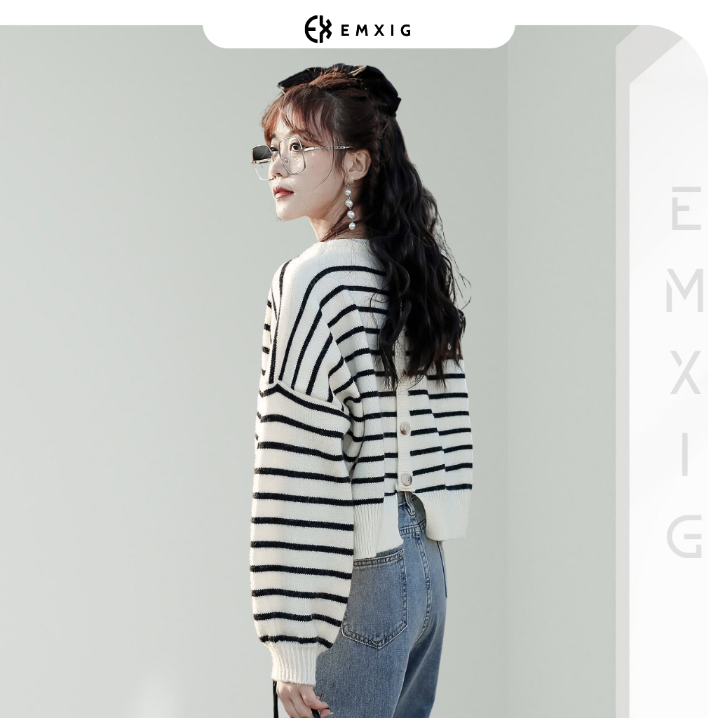 Áo len nữ Emxig thiết kế xẻ lưng phá cách E09