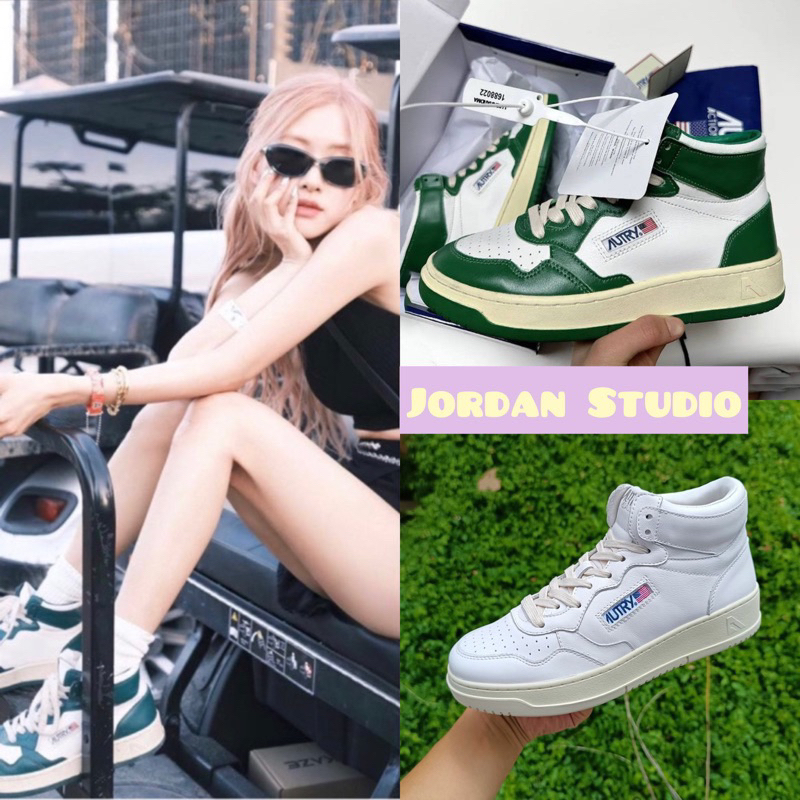 [SẴN ĐỎ 38,XANH 36,39,42,ĐEN 39,41] Giày sneaker Autry cổ cao hot giống Rosé,Jennie,Lisa Blackpink, Han So Hee