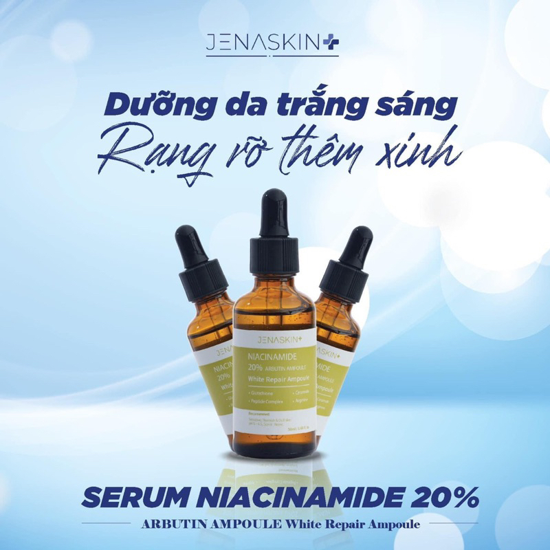 Serum Dưỡng Trắng Da Jenaskin Niacinamide 20% 50ml Giảm Thâm Nám Chống Oxy Hóa