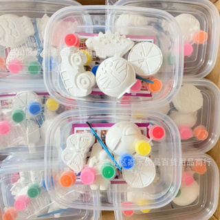  Set tô tượng thạch cao mini kèm màu và cọ   có hộp đựng  