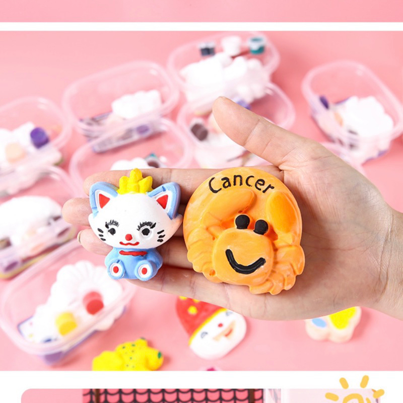 Set tô tượng thạch cao mini kèm màu và cọ