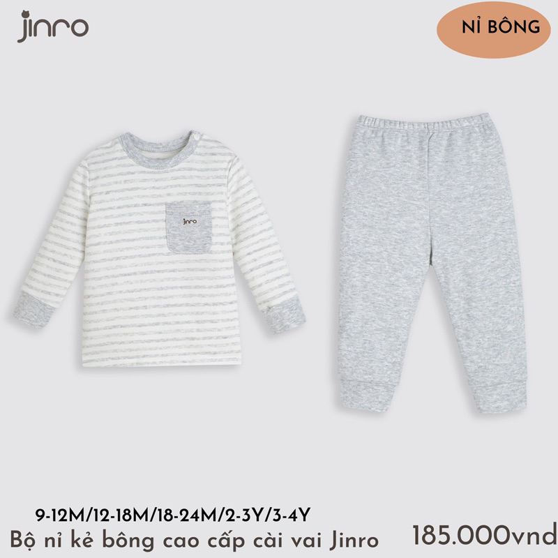 Bộ quần áo dài cho bé trai bé gái hãng jinro