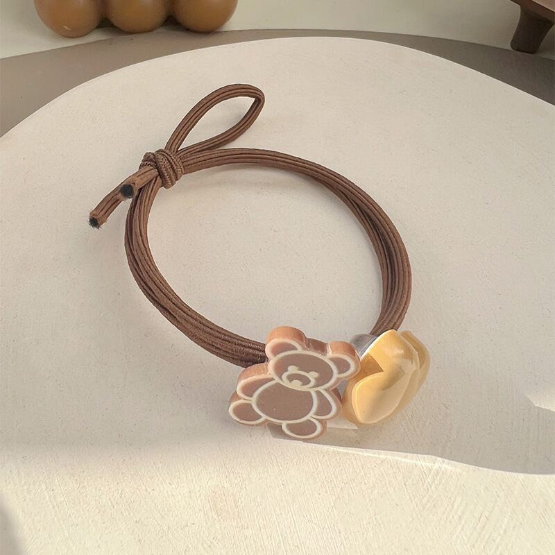 Set dây cột tóc dễ thương tông màu nâu kem  TÍM STORE phụ kiện thời trang phong cách đơn giản