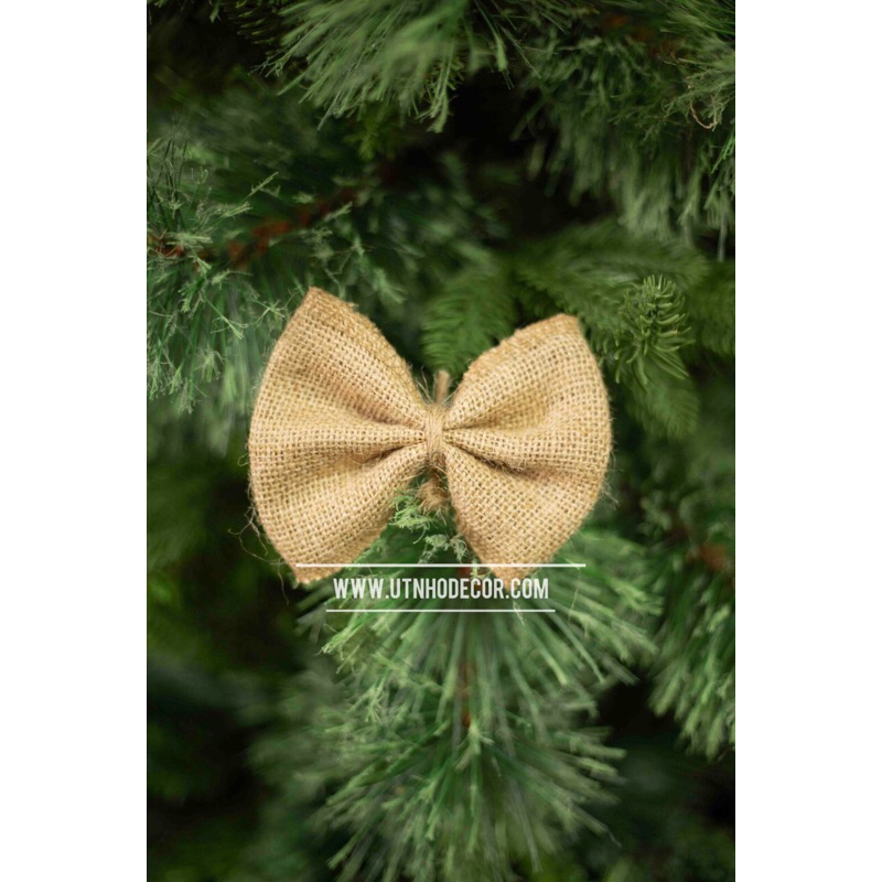 Set nơ vải bố thô trang trí noel