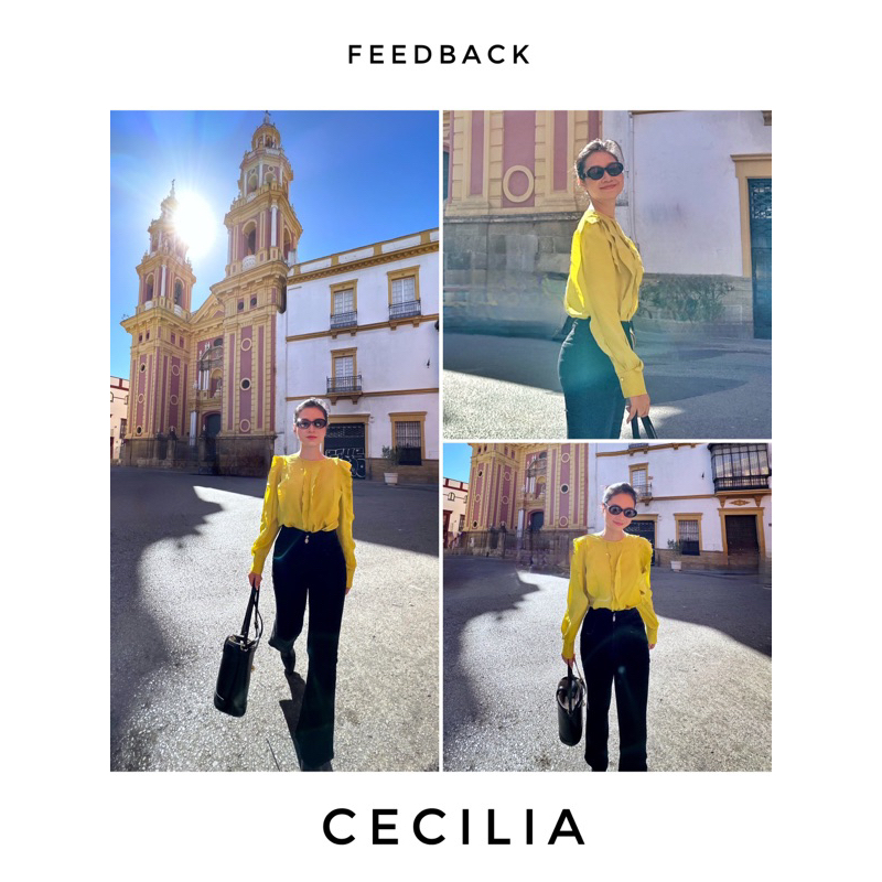 Áo sơ mi bèo dài tay cổ tròn CASSIE By CECILIA  màu sắc, thiết kế tay bồng