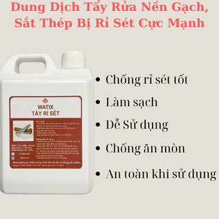 Nước tẩy rỉ sét Trên nền Gạch LoTux Rust Remover Tẩy rửa rỉ sét sắt thép, kim loại từ mức độ vừa đến nặng Lotacom