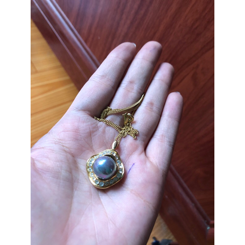 Bộ: bông tai, dây chuyền hạt chân châu