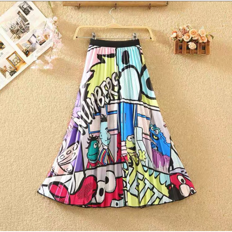 Chân váy xếp ly dài cực chất style phong cách hoạt hình đáng yêu