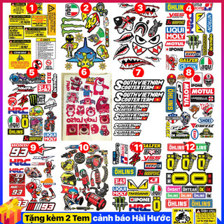 [Tặng thêm 2 tem] Combo Tem Dán Xe - Team Xe Wave Ex 150 Winner Vario - Team Dán Xe Điện - Team Dán Xe Wave