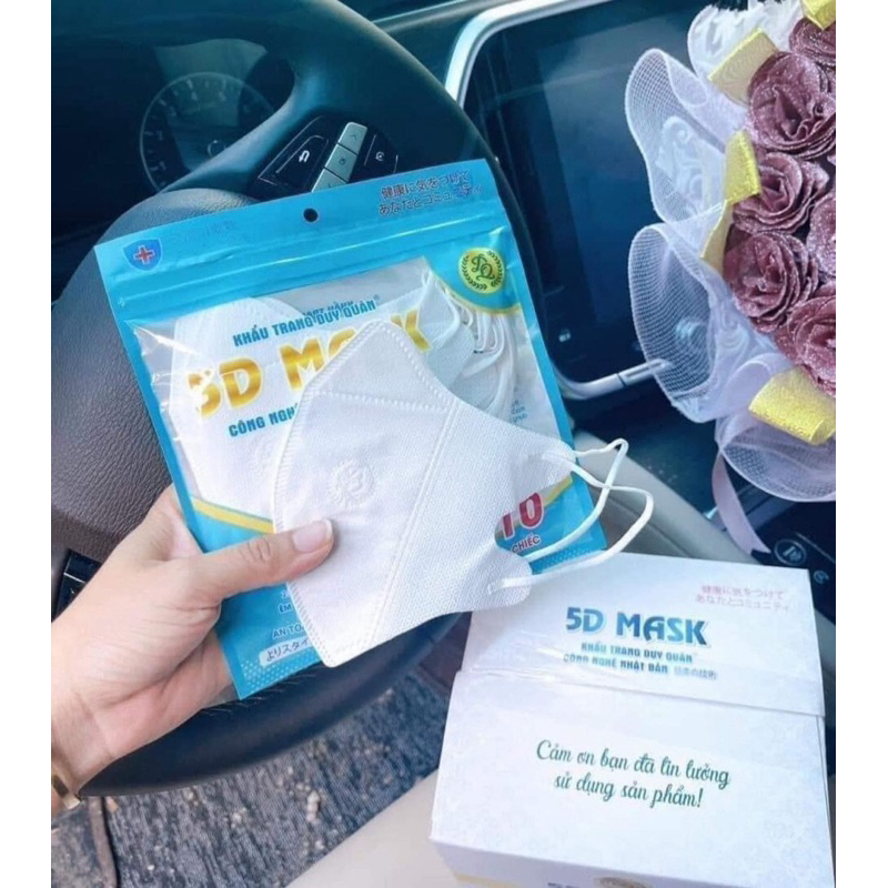Khẩu Trang 5D Mask Kháng Khuẩn Thùng 100 Chiếc Người Lớn