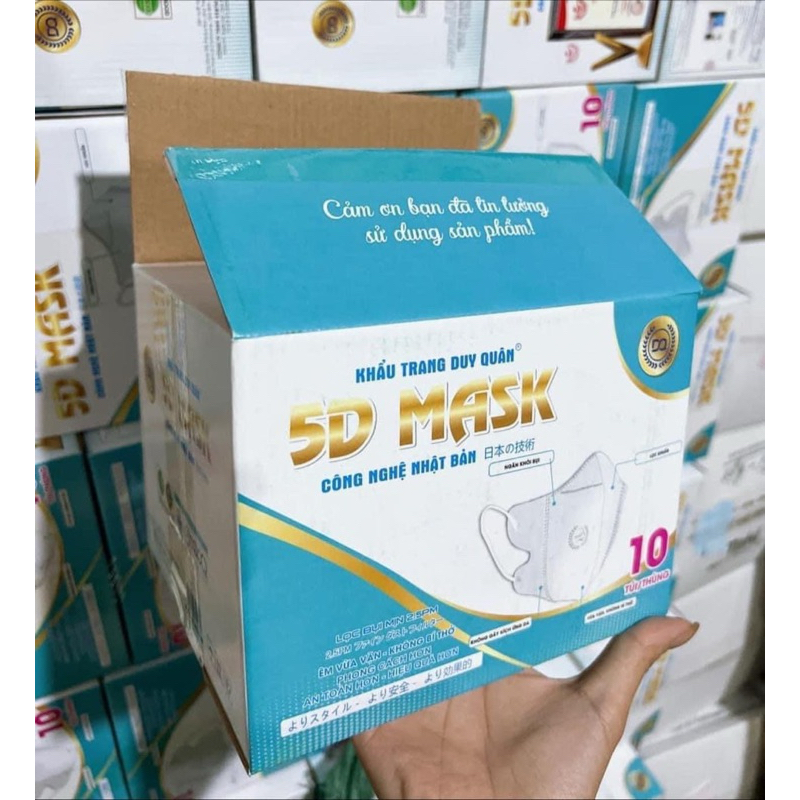 Khẩu Trang 5D Mask Kháng Khuẩn Thùng 100 Chiếc Người Lớn