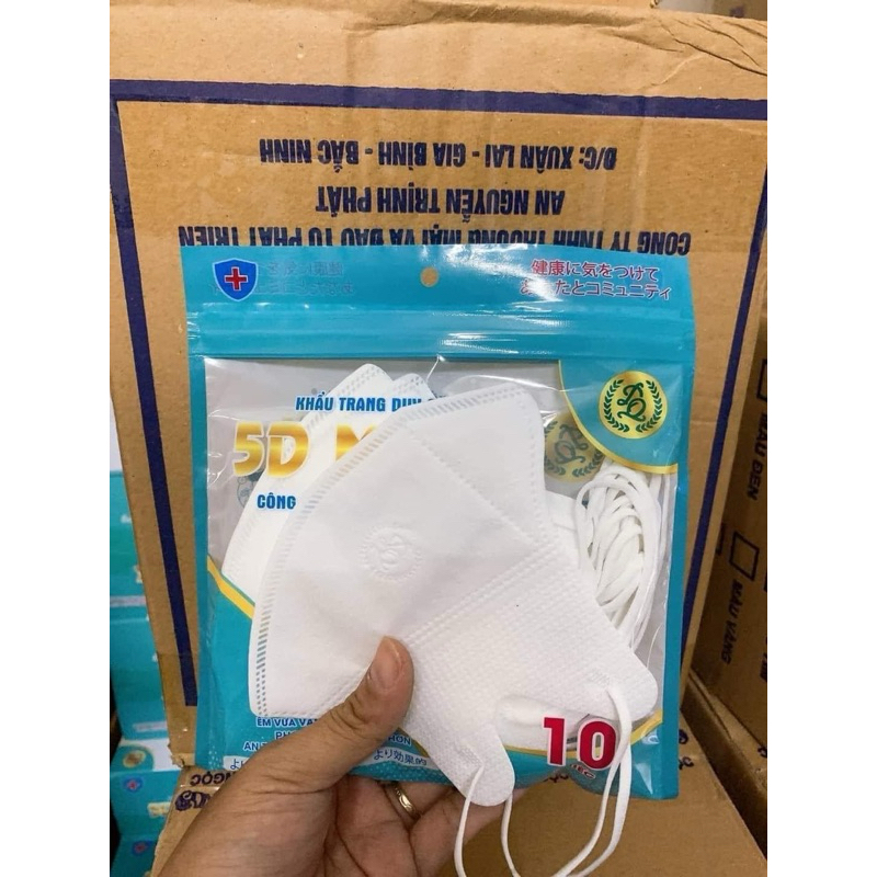 Khẩu Trang 5D Mask Kháng Khuẩn Thùng 100 Chiếc Người Lớn