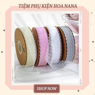 Dây Ruy Băng Vải Ren, Khổ 3cm * Cuộn dài 45m, Trang Trí Bó Hoa - Quà Tặng