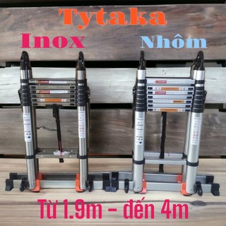 Thang nhôm rút đôi nhôm và inox nakata và nakita chiều cao tối đa 4m mẫu mới 2023