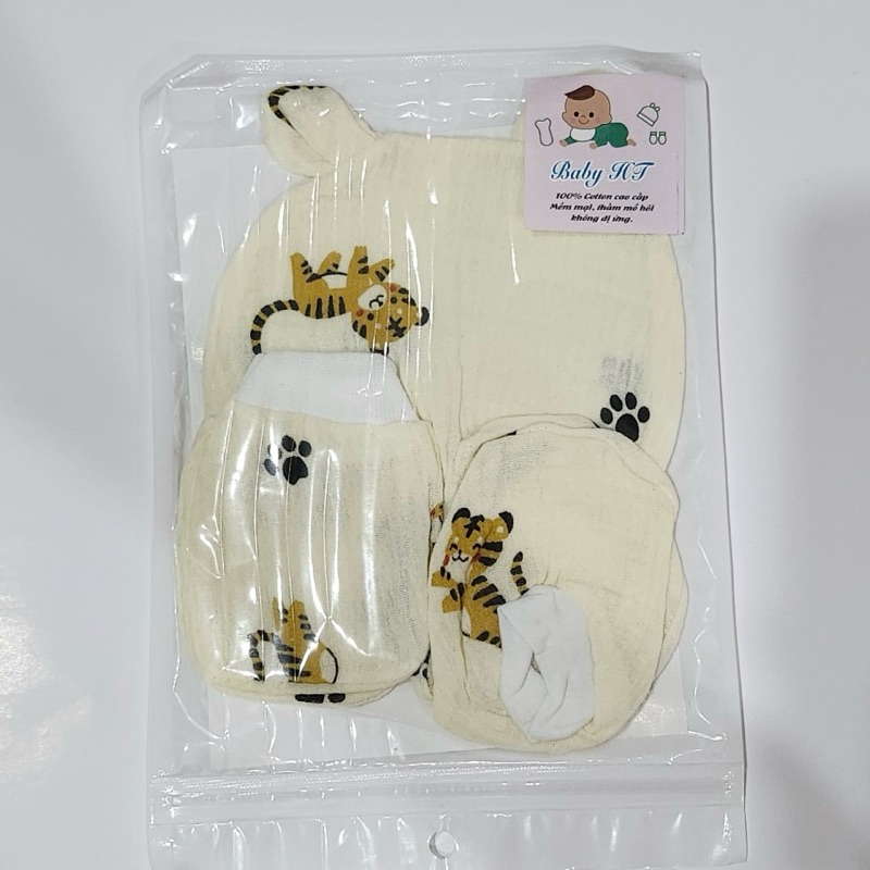 A04 Set mũ bao chân bao tay cho bé