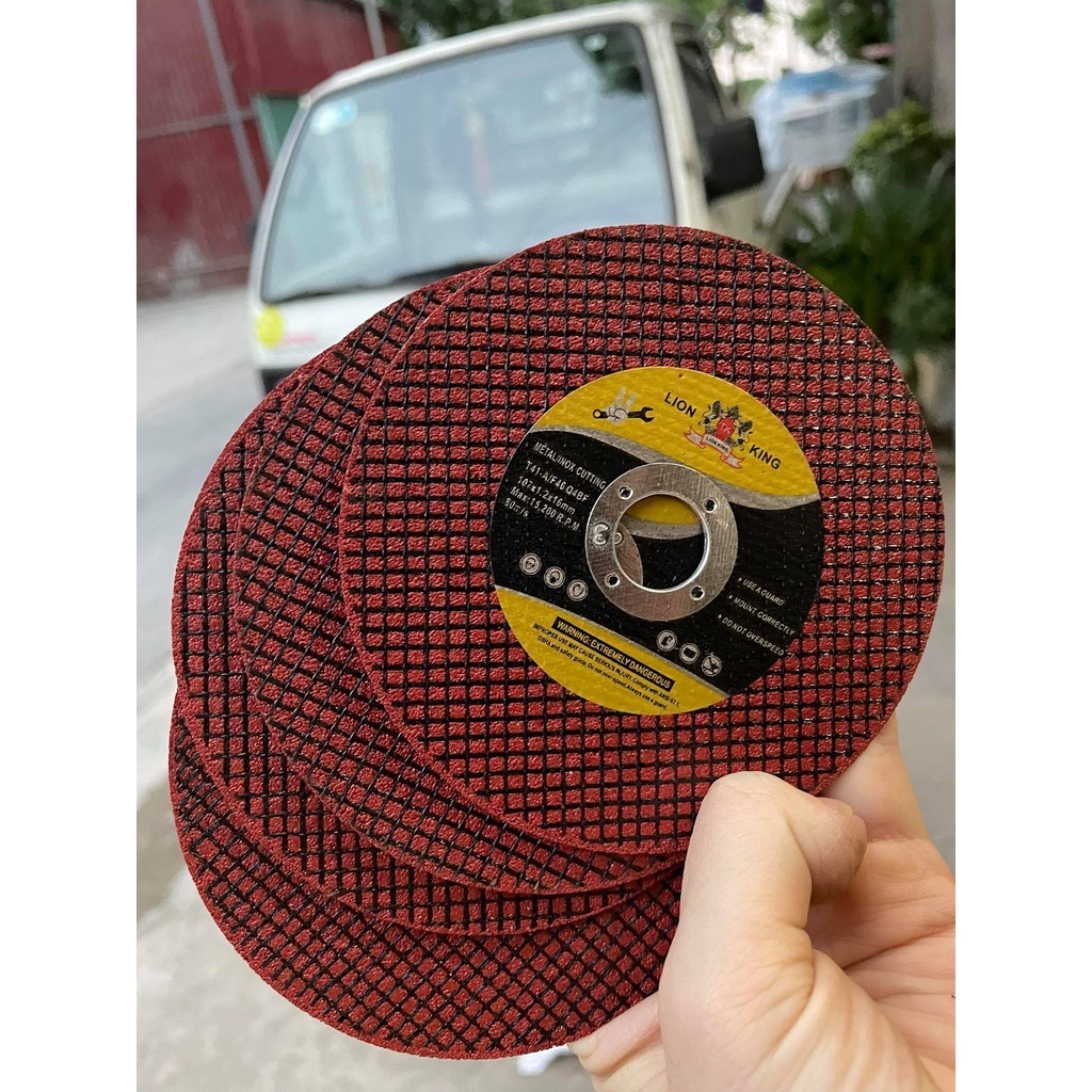 Đá cắt Lion King - Đá cắt sắt, inox cho máy cắt cầm tay siêu ngọt 107x1.2mm  Hôp 100 viên