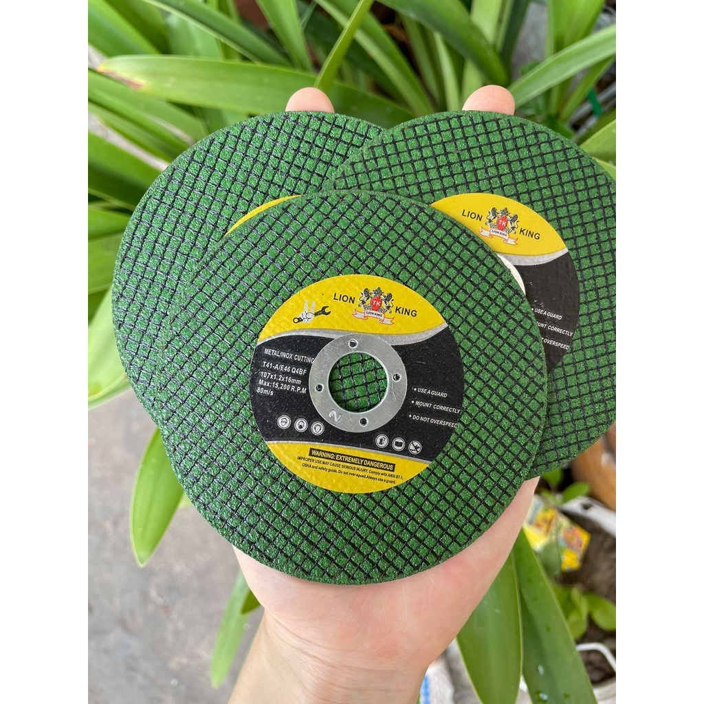 Đá cắt Lion King - Đá cắt sắt, inox cho máy cắt cầm tay siêu ngọt 107x1.2mm  Hôp 100 viên
