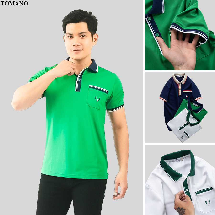 Áo PoLo Nam Tay Ngắn Cổ Bẻ Pack Túi Chất Liệu Vải Cá Sấu Form Rộng 3 Màu Mền Mịn PL0154 - TOMANO