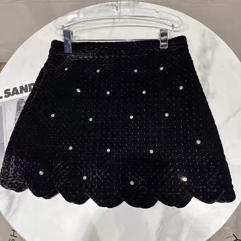 Chân váy nhung đính đá thiết kế cực sang ORDER TAOBAO