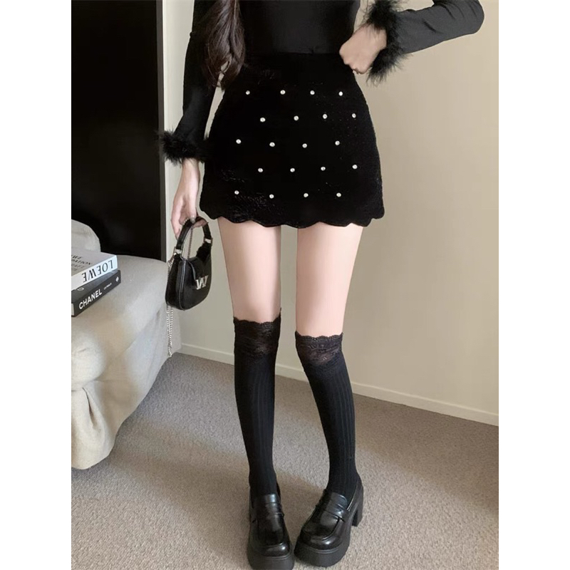 Chân váy nhung đính đá thiết kế cực sang ORDER TAOBAO