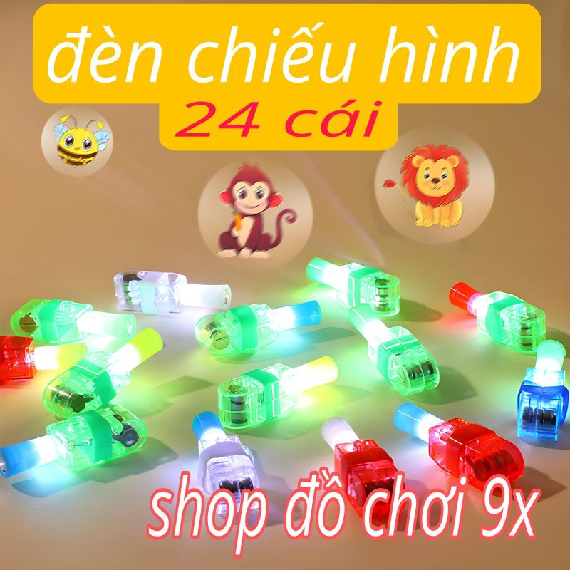 Bìa 24 cái đèn chiếu hình thú thỏ động vật đeo ngón tay