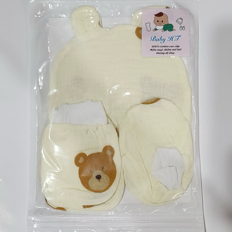 A04 Set mũ bao chân bao tay cho bé