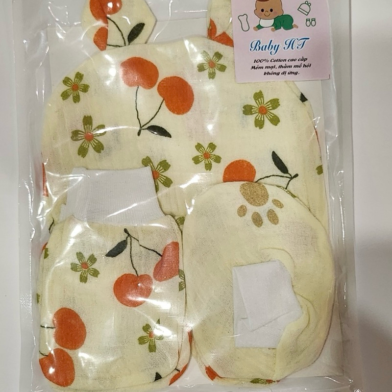A04 Set mũ bao chân bao tay cho bé