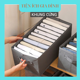 Hộp vải đựng quần áo chia ngăn Khung Cứng, túi đựng quần áo chia ngăn gọn gàng