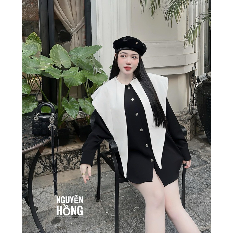 Áo babydoll phối vạt chéo baby