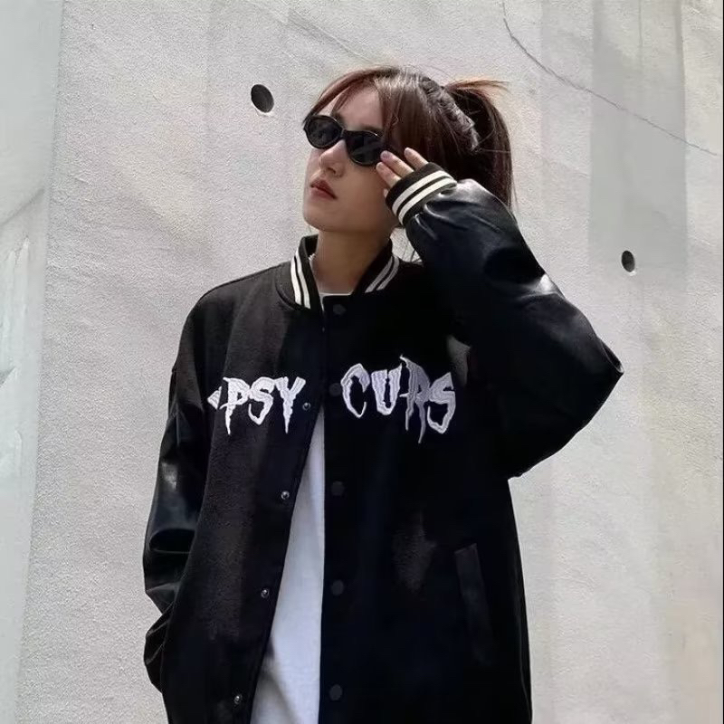 Áo khoác bomber vasity YBSY kaki phối tay da