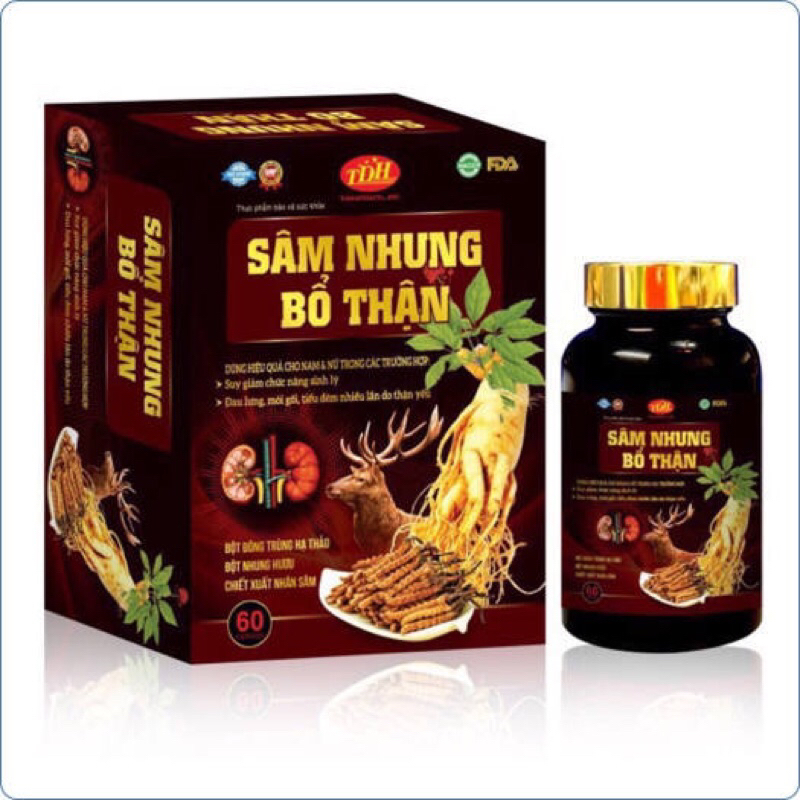 Sâm nhung bổ thận (chính hãng TDH, hộp 60 viên)