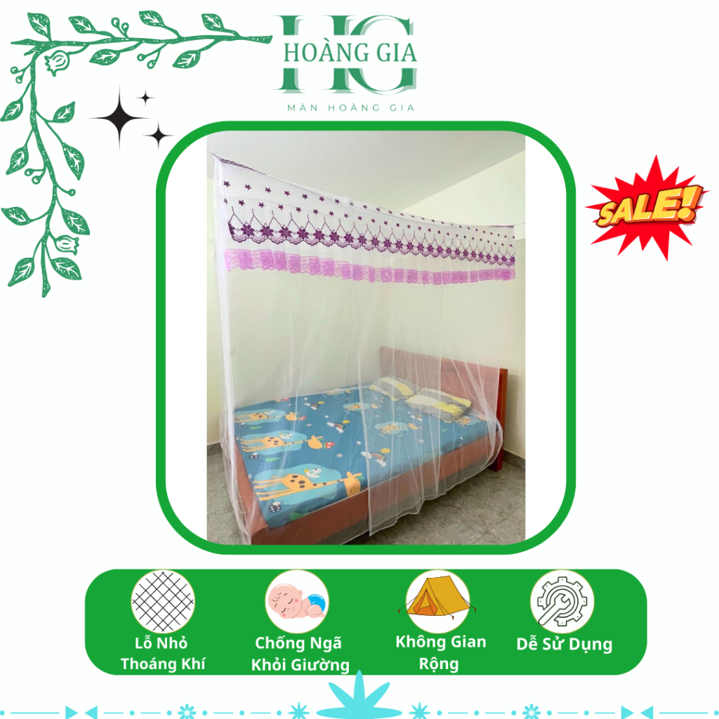 Màn Tuyn Ren Thái Mắc Tay - Màn Có Cửa Và Không Cửa Hoàng Gia