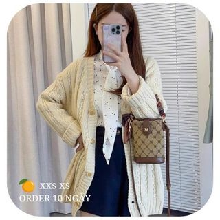 Áo Len Khoác Cardigan Dài Tay Size XXS XS Phong Cách Hàn Quốc Cho Bạn Nữ 1m40