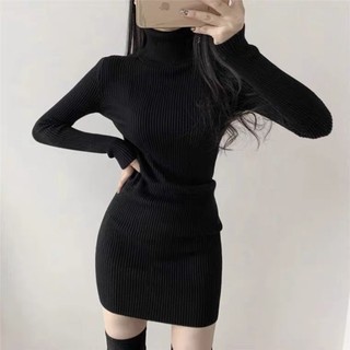 ĐẦM LEN CỔ LỌ DÁNG ÔM BODY