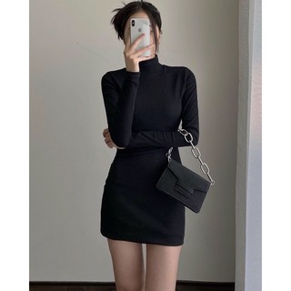 ĐẦM LEN CỔ LỌ DÁNG ÔM BODY