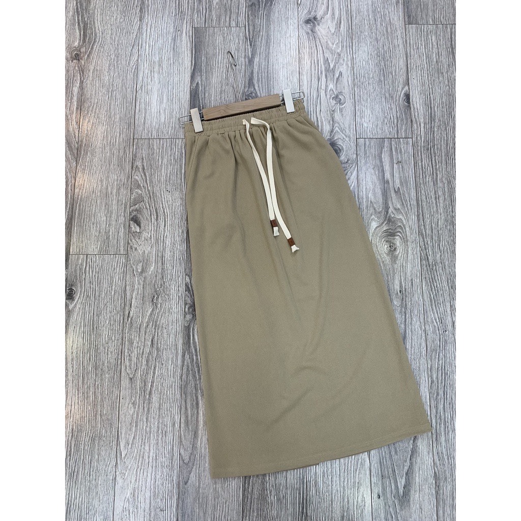 Chân váy tăm dây rút dáng dài có xẻ sau - 247store.vn - Chanvaytam255_P5K1