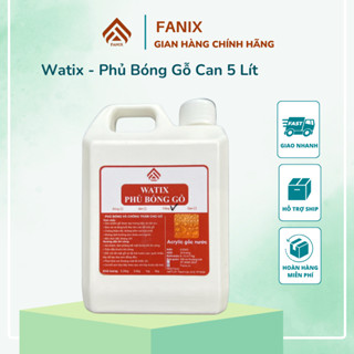 Sơn bóng gỗ 5L, sơn phủ chống thấm, chống rêu mốc, tia uv, bảo vệ gỗ - Trong suốt, acrylic gốc nước -  Watix phủ bóng