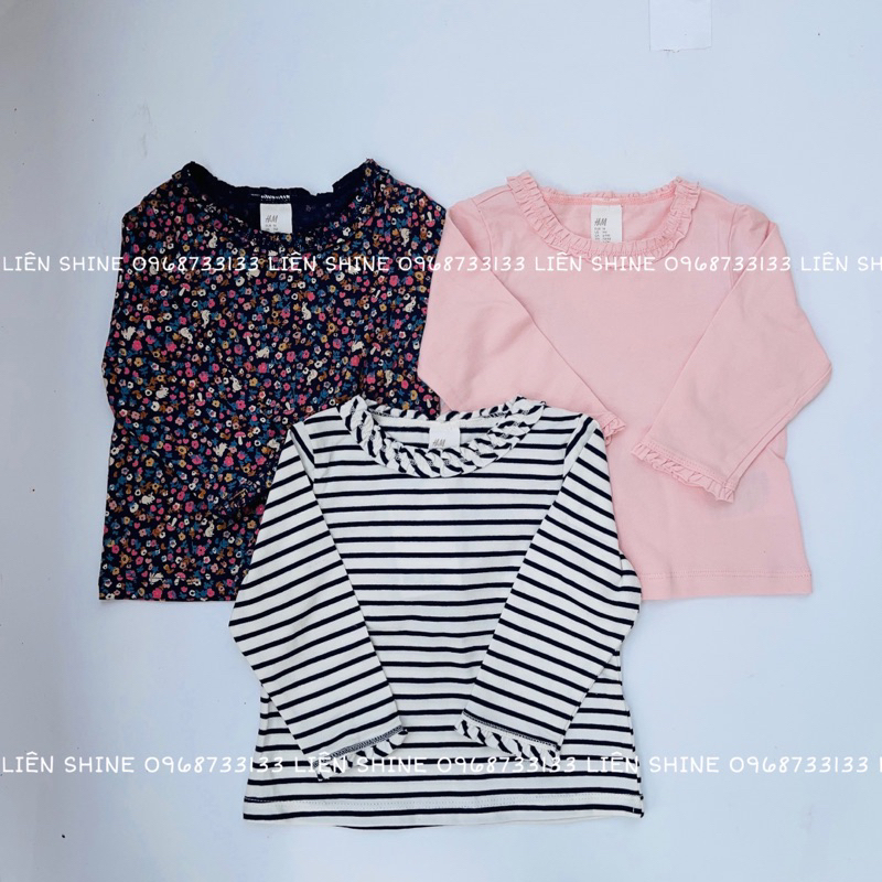 Set 3 áo dài tay cotton bé gái