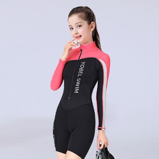 Đồ bơi nữ liền thân, dài tay quần đùi, hãng yobel, chất liệu co giãn 4 chiều, chống nắng, chống tia uv.