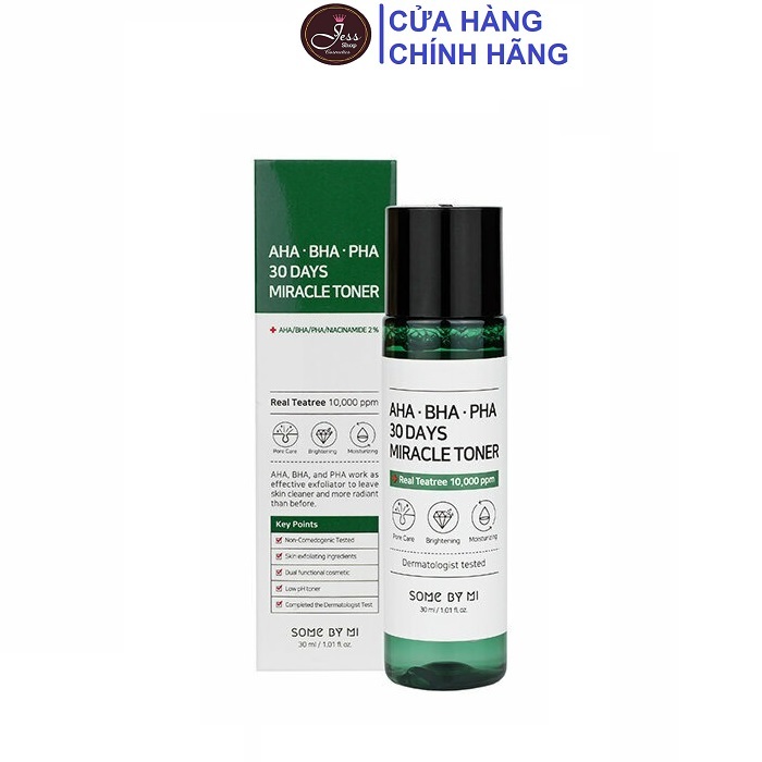 Nước Hoa Hồng Some By Mi AHA-BHA-PHA 30 Days Miracle Toner 30ml