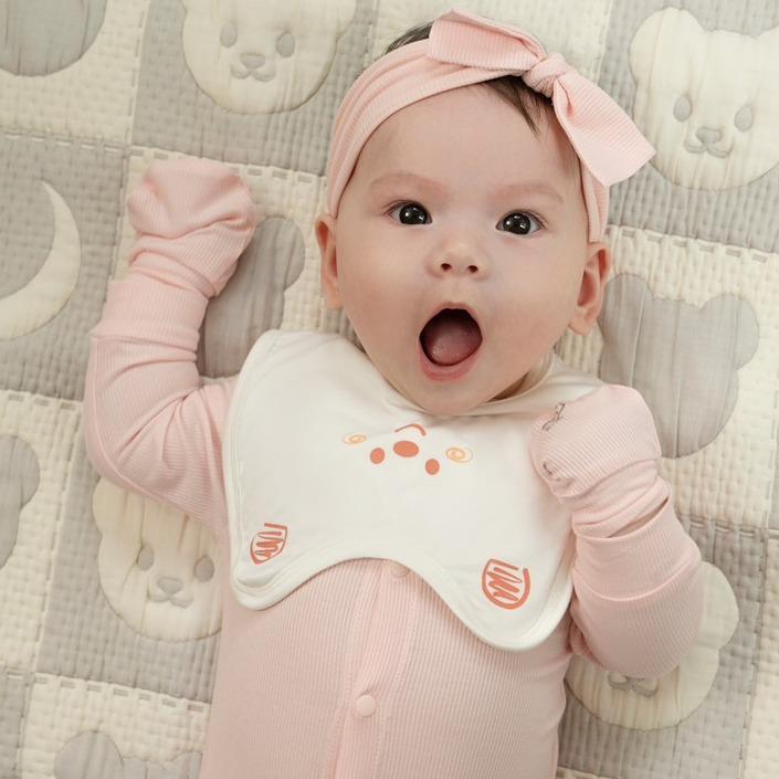 Bộ sơ sinh thu đông hoạ tiết đáng yêu cho bé màu hồng quần + áo