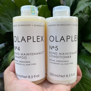 Dầu gội xả hàn gắn liên kết lưu huỳnh  giúp phục hồi tóc Olaplex No.4+ No.5  250mlx2 *NEW*